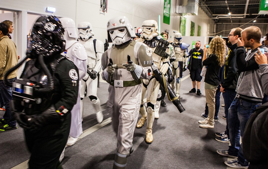 Star Wars cosplayers on parade